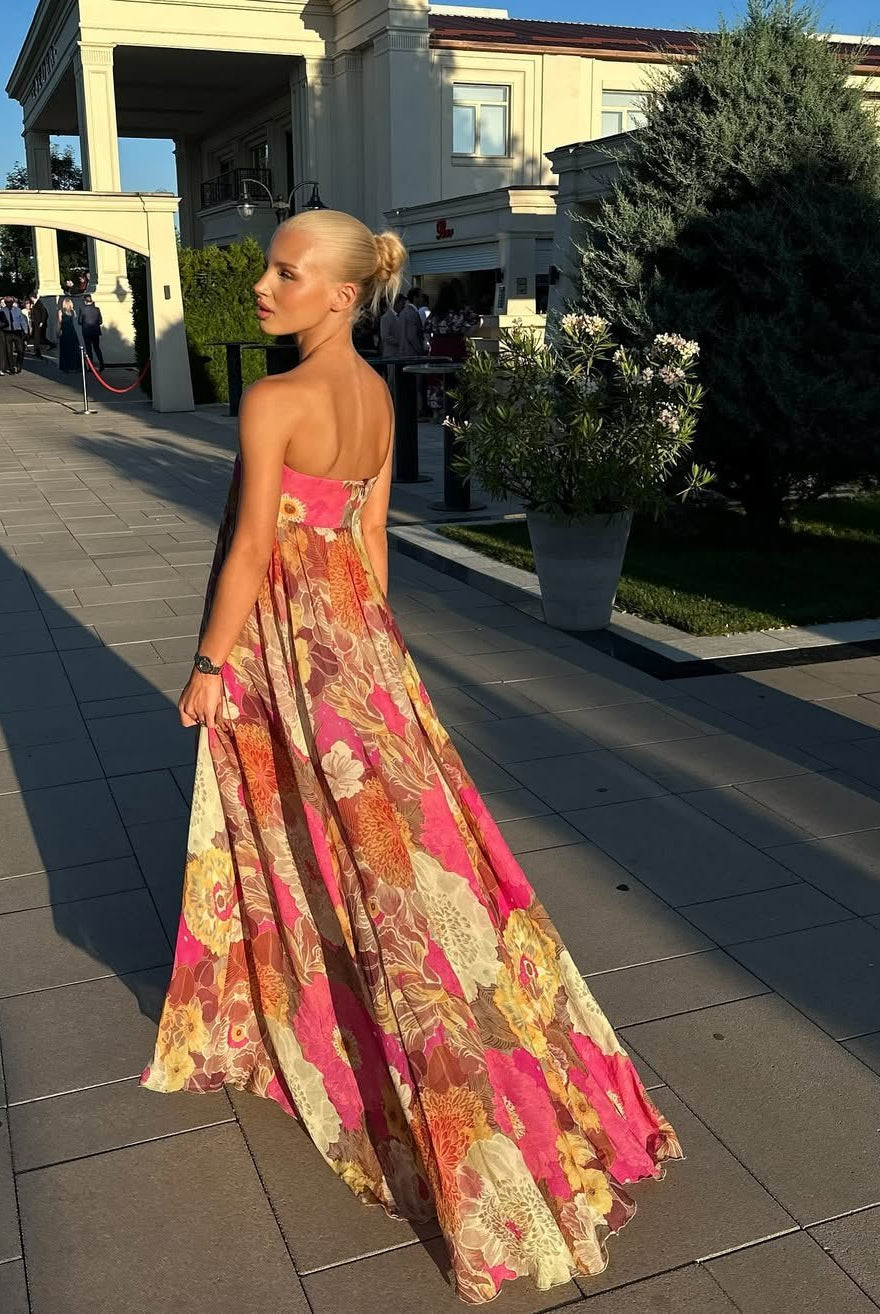 ZEYA - Fern Floral Strapless Maxi Dress