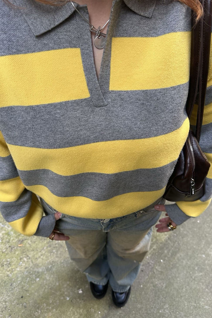 ZEYA - Florentine Striped Knit V - Neck Pullover