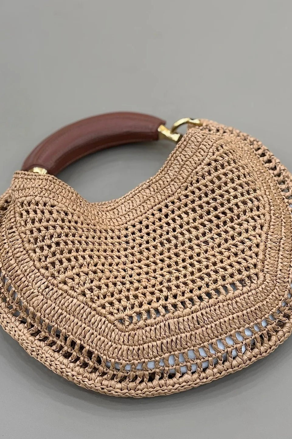 ZEYA - Geneva Crescent Woven Leather Bag