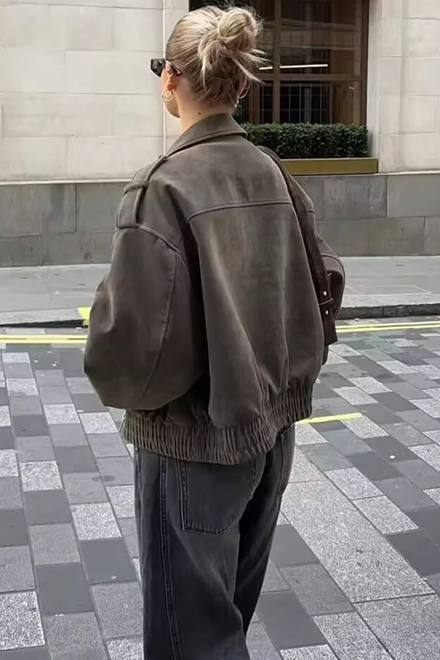 ZEYA - Ginny Suede Pilot Bomber Jacket