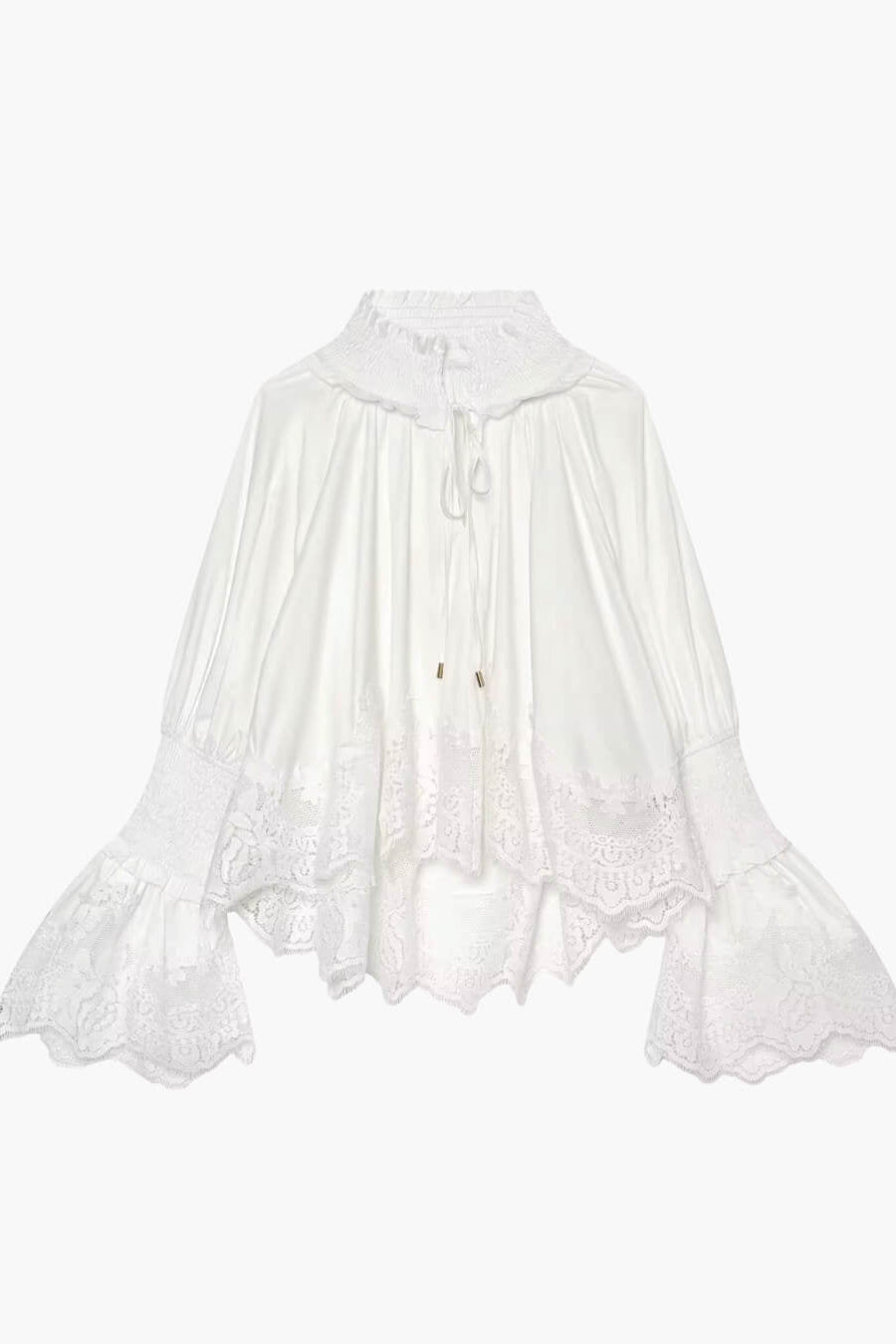 ZEYA - Gloria Embroidery Lace Trim Blouse