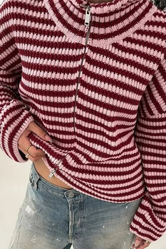 ZEYA - Hanna High Neck Zip-Up Cardigan