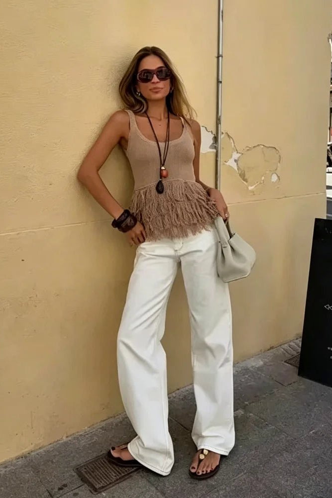 ZEYA - Hannah Tassel Knit Tank Top