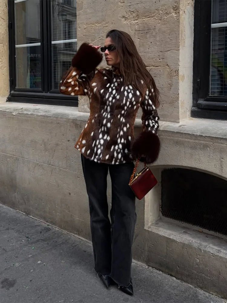 ZEYA - Harriet Stand Collar Faux Fur Jacket