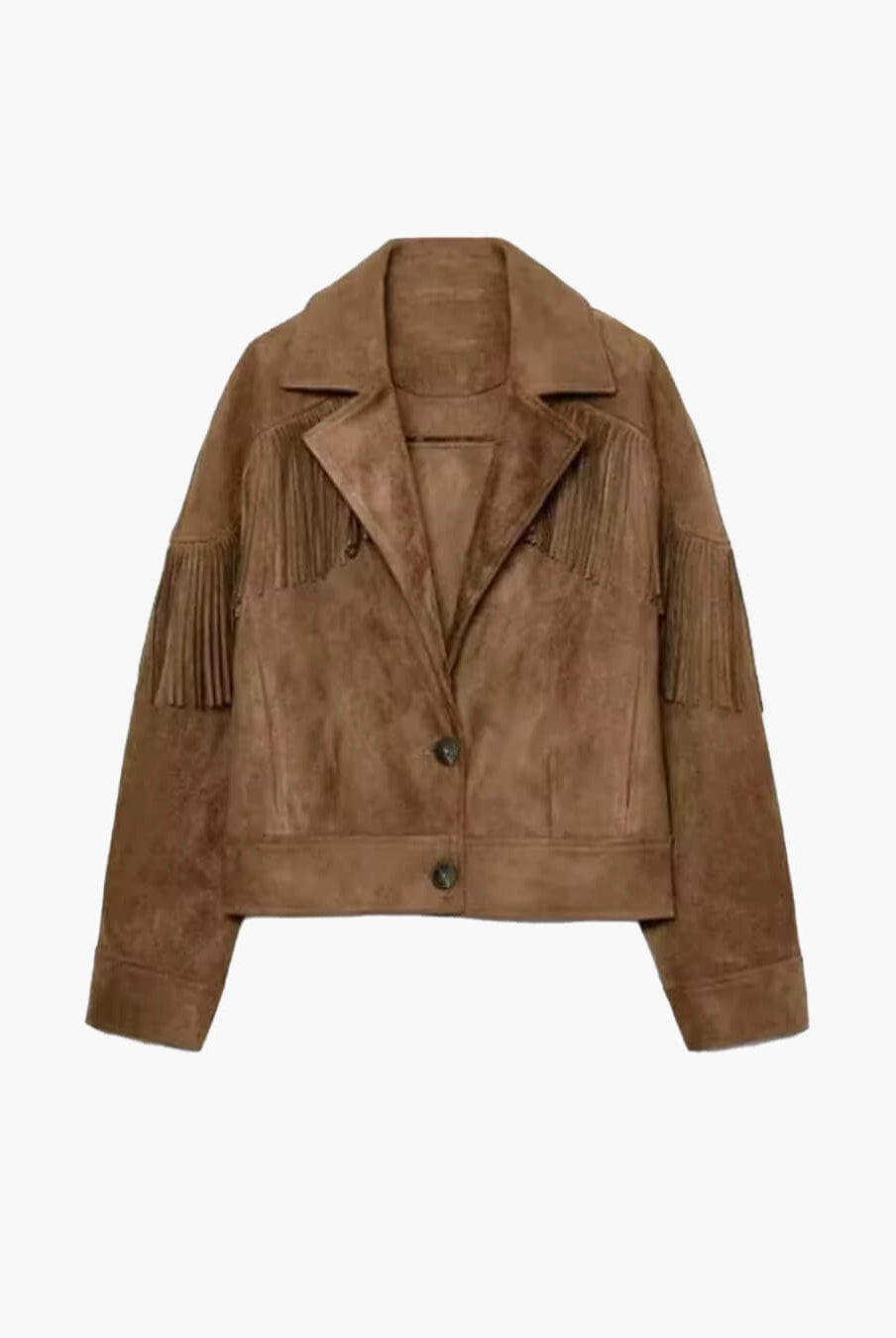 ZEYA - Helen Faux Suede Lapel Cropped Jacket