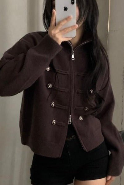 ZEYA - Helena Turtleneck Zip Knit Cardigan