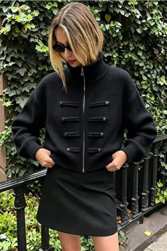 ZEYA - Helena Turtleneck Zip Knit Cardigan