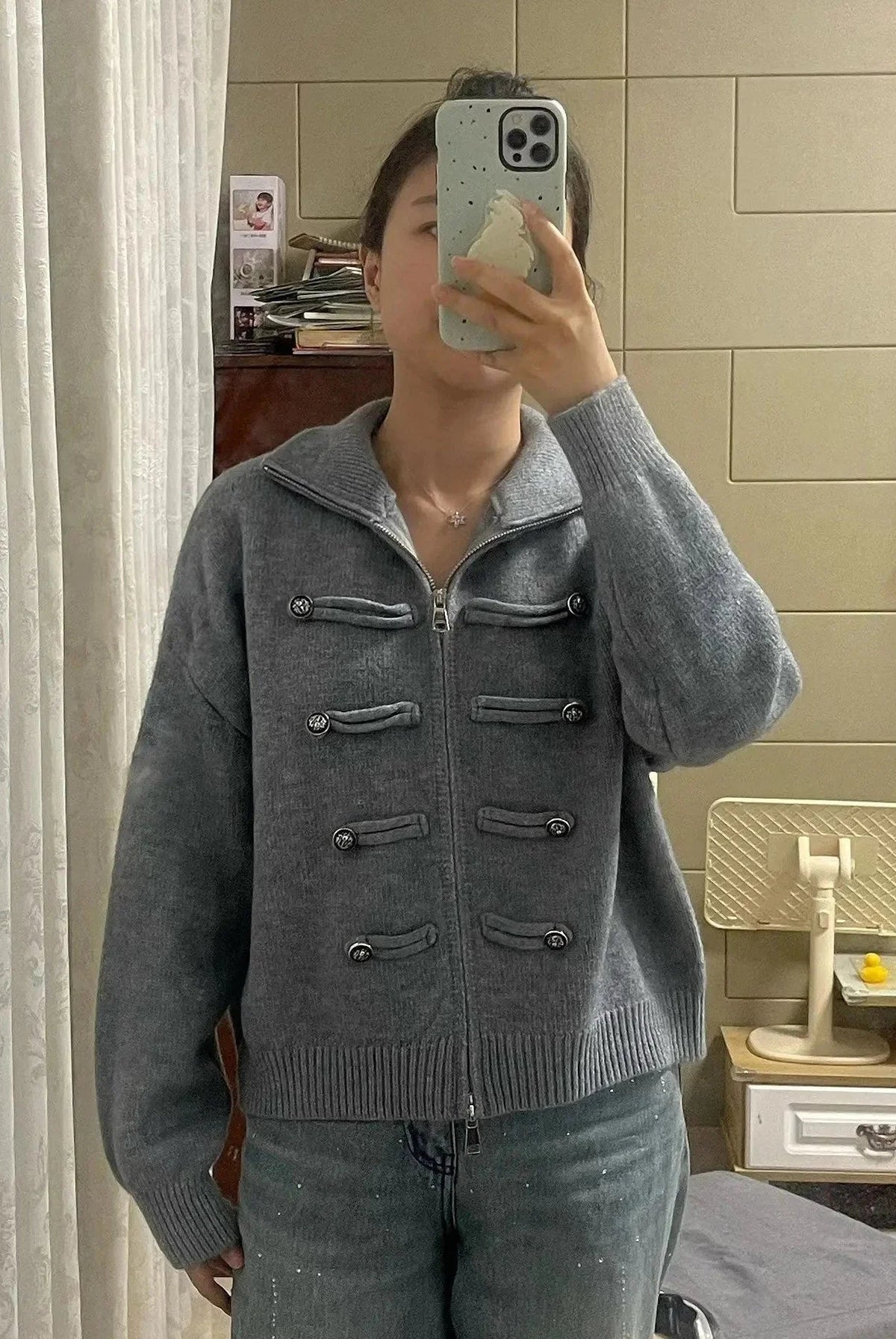 ZEYA - Helena Turtleneck Zip Knit Cardigan