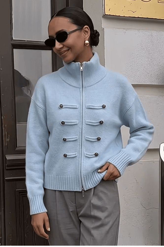 ZEYA - Helena Turtleneck Zip Knit Cardigan