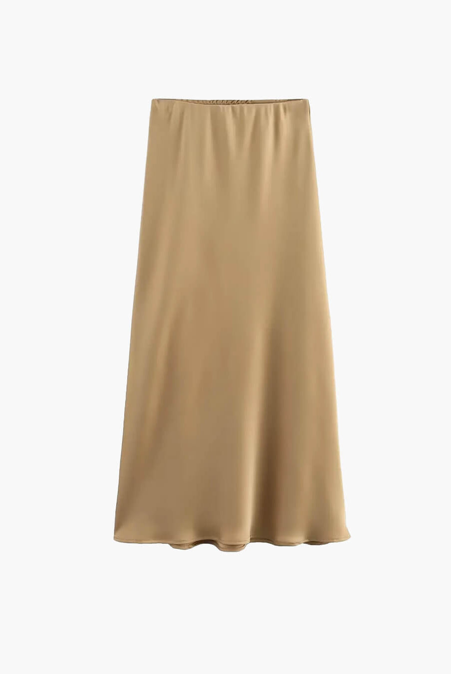 ZEYA - Hilde High Waist Black Satin Midi Skirt