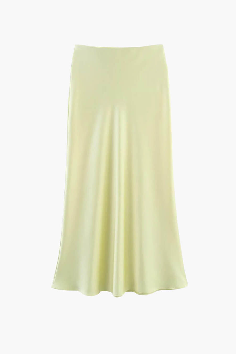 ZEYA - Hilde High Waist Black Satin Midi Skirt