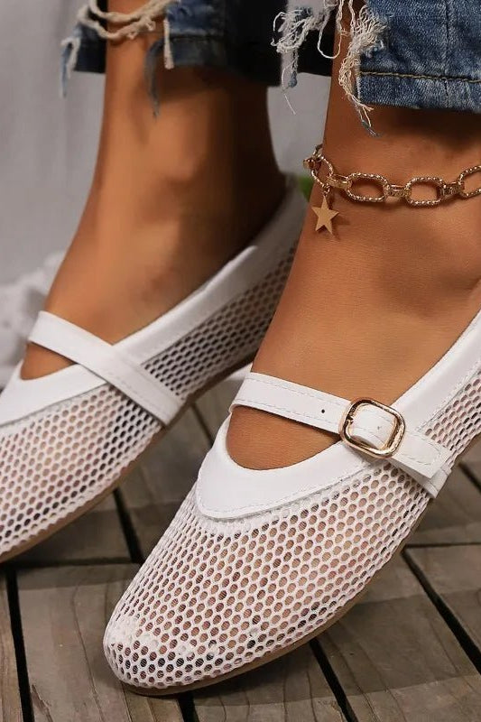 ZEYA - Indra Mesh Strap Ballet Flats