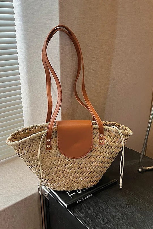 ZEYA - Ingela Woven Rattan Shoulder Bag