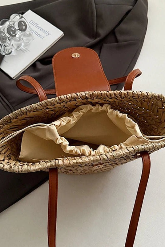 ZEYA - Ingela Woven Rattan Shoulder Bag