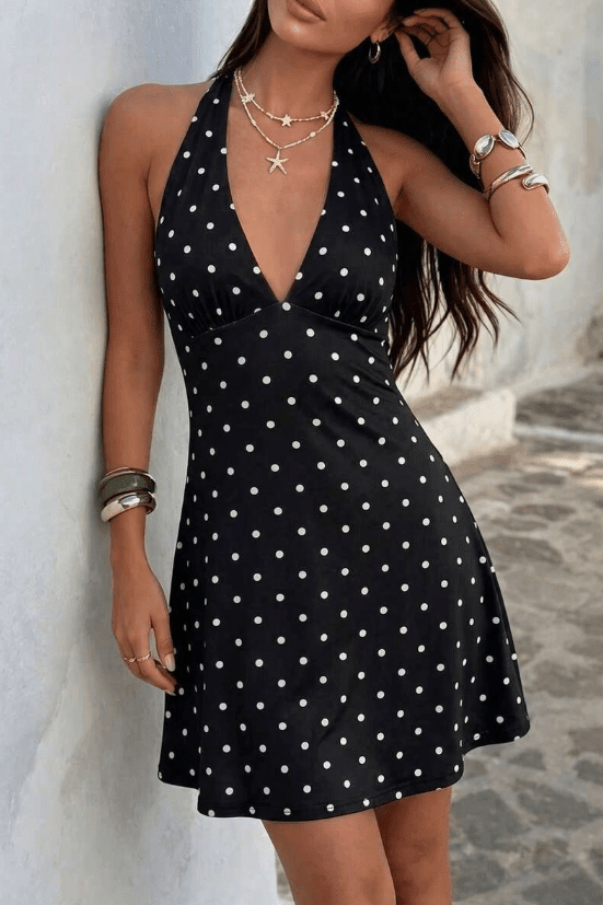 ZEYA - Isabel Backless Polka Dot Mini Dress