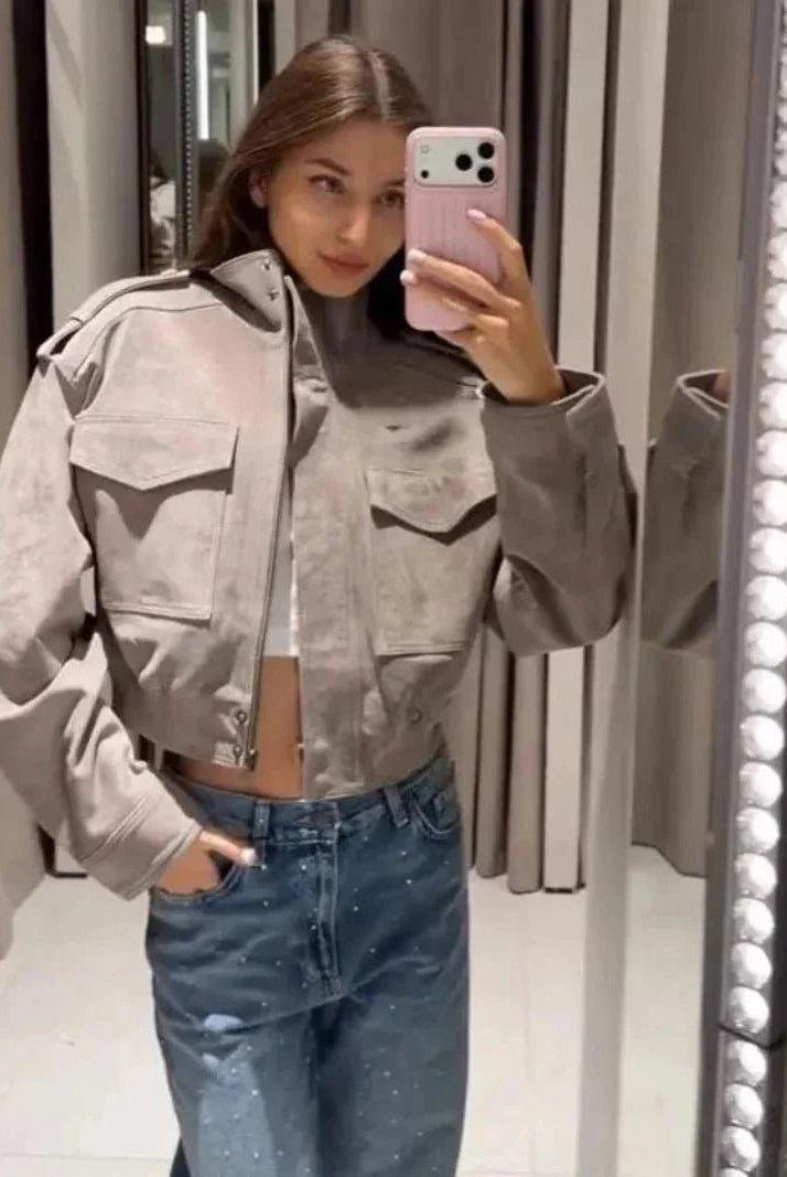 ZEYA - Jasmin Faux Suede Cropped Jacket