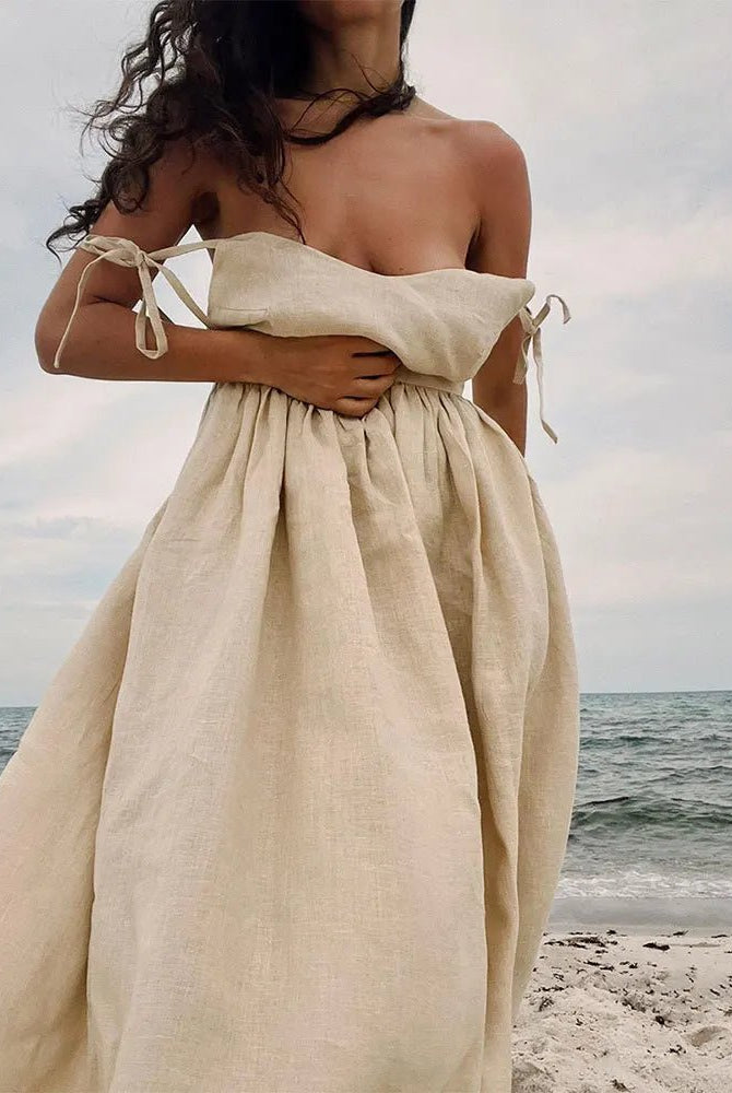 ZEYA - Joanna Backless Tie-Strap Midi Dress
