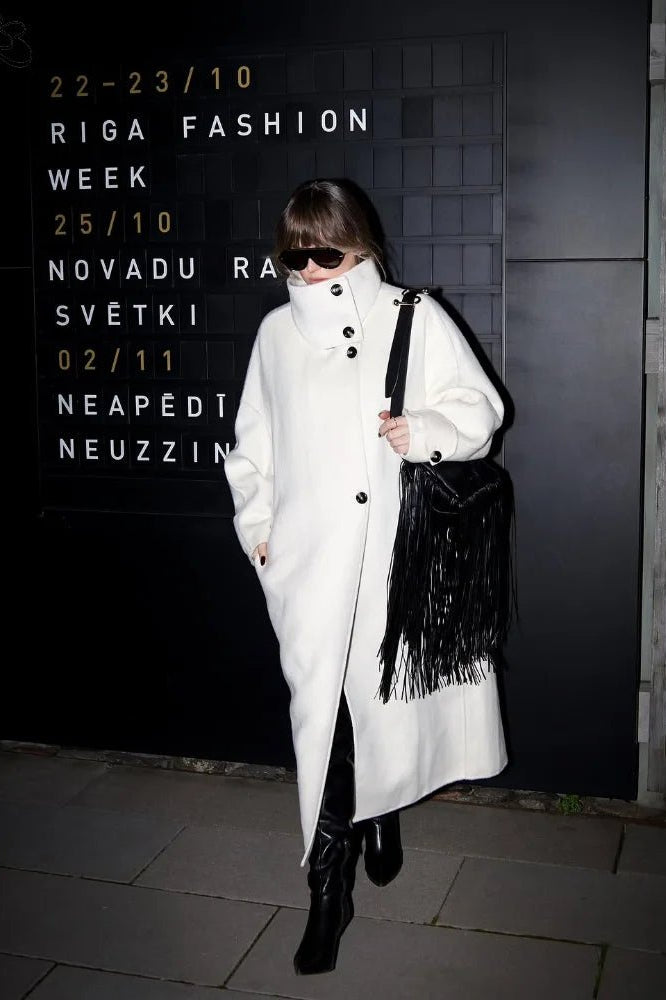 ZEYA - Julia Stand Collar Long Coat