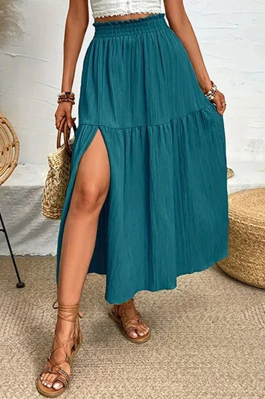 ZEYA - Kalia Bohemian Midi Ruffle Skirt