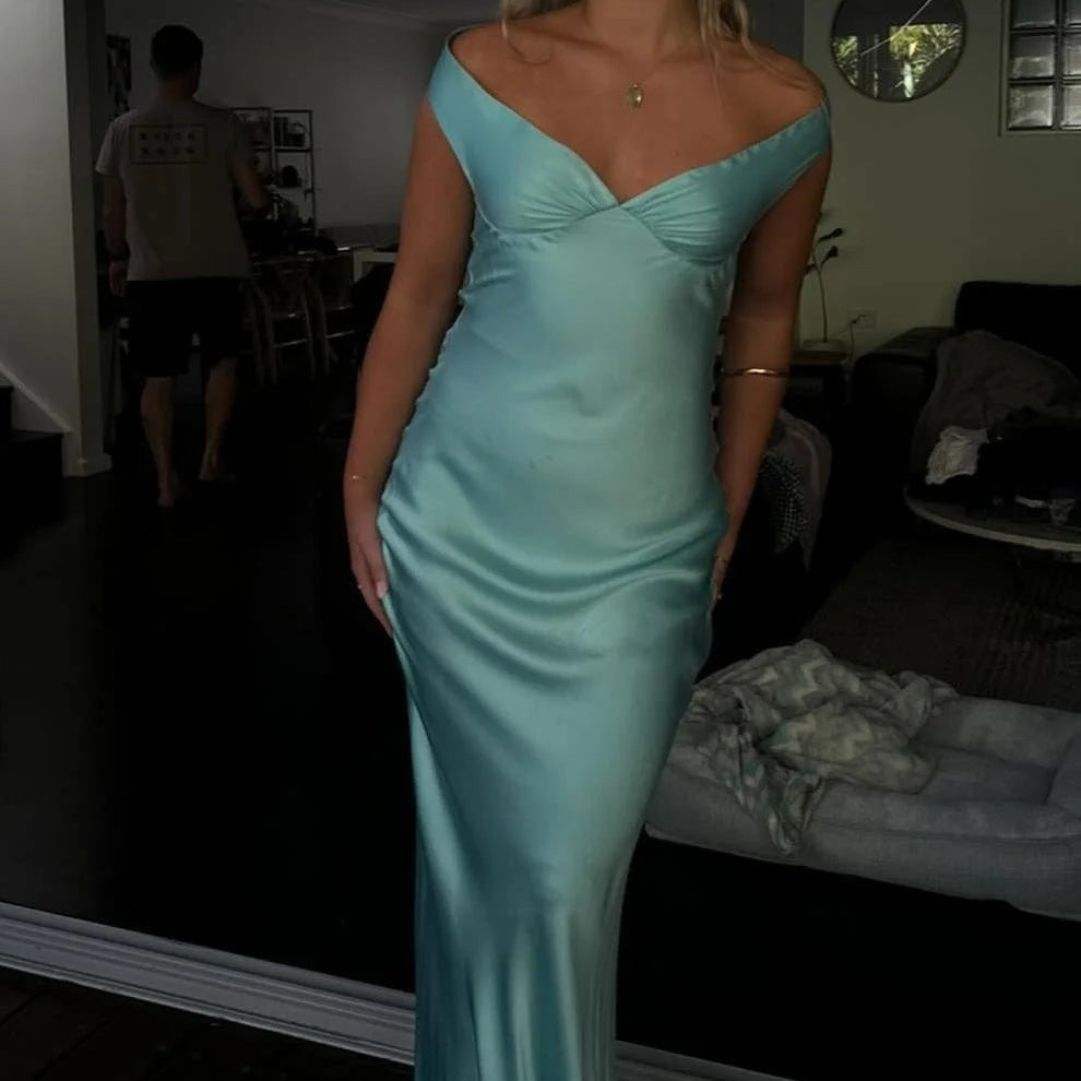 ZEYA - Katelyn Satin Off the Shoulder Maxi Dress