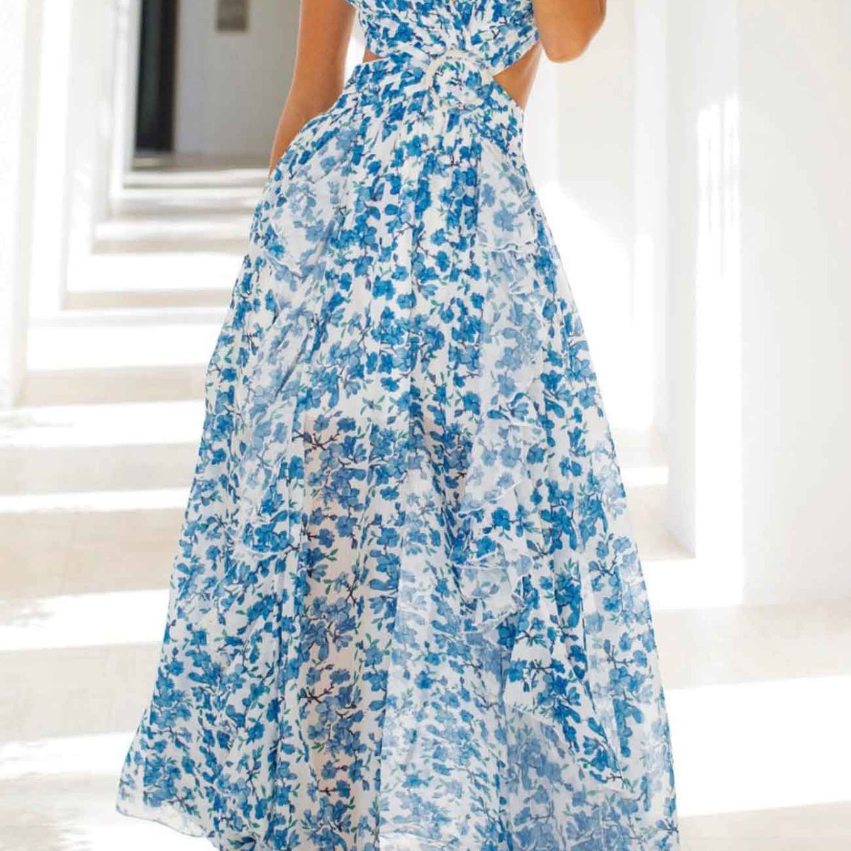 ZEYA - Katya Floral Ruffle Sleeves Maxi Dress
