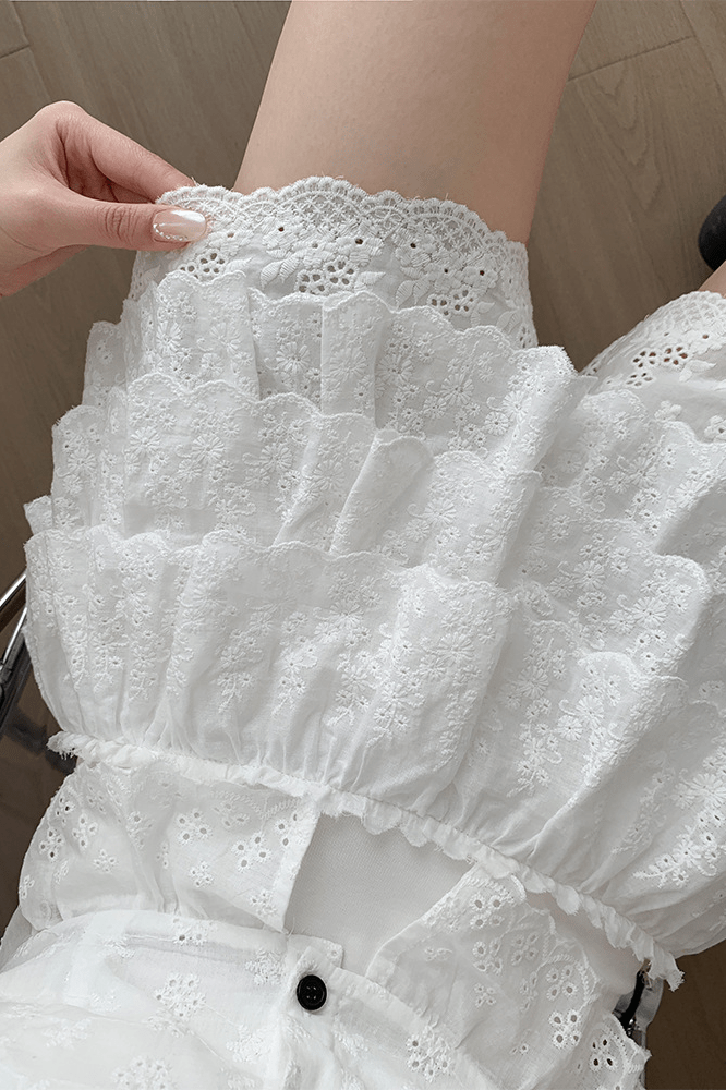 ZEYA - Kaya Crochet Ruffle Hollow-Out Shorts