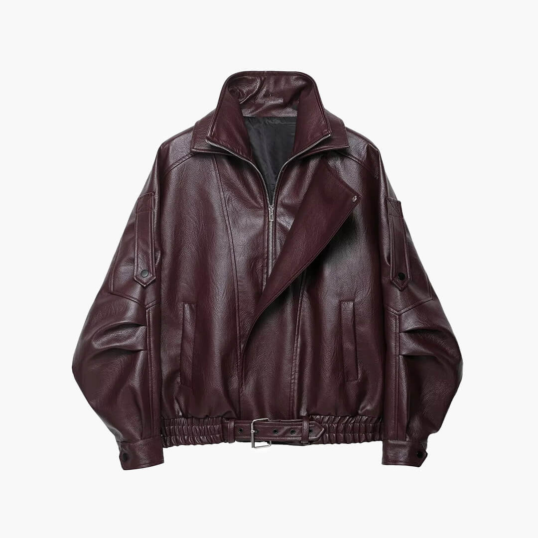 ZEYA - Kira Belted Leather Jacket