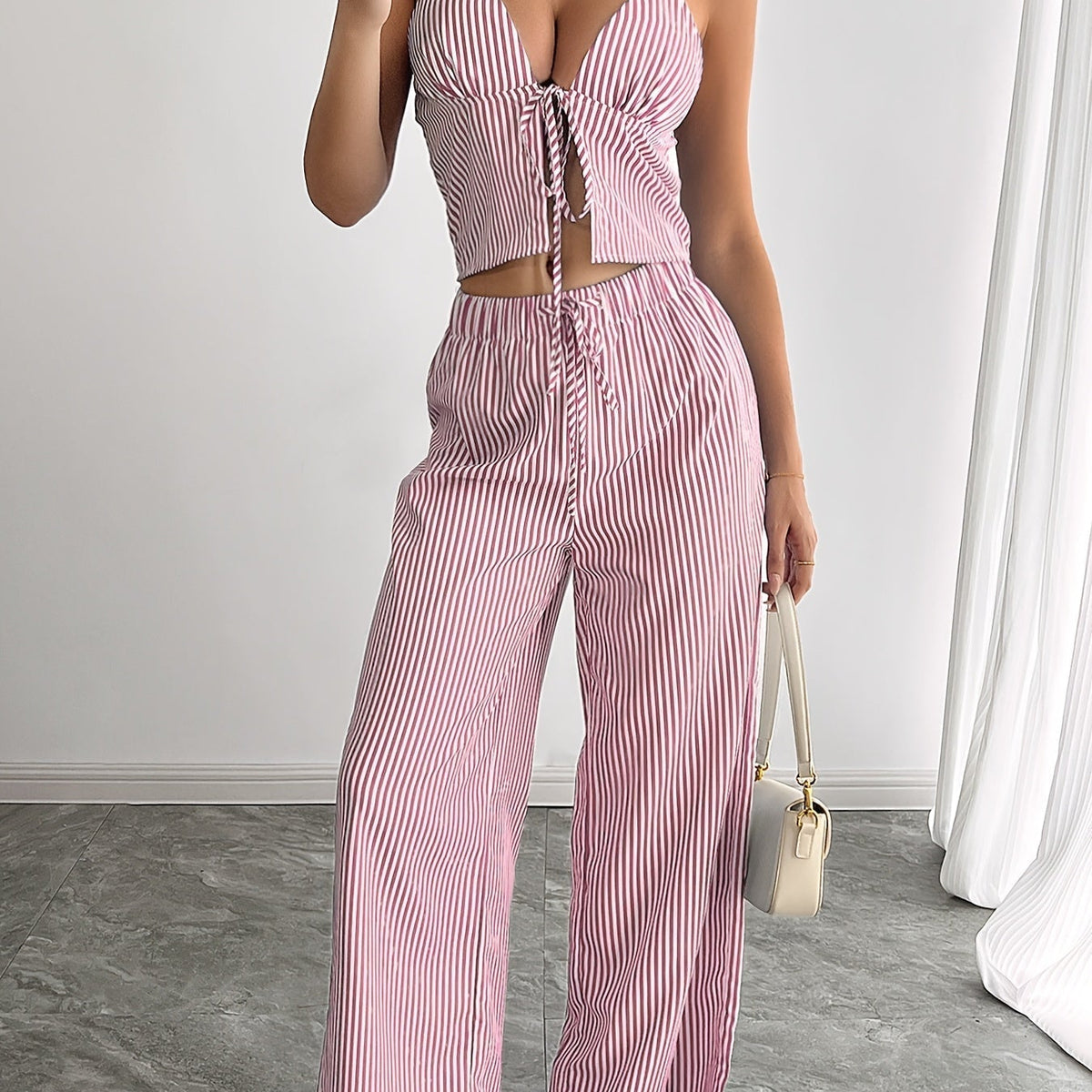 ZEYA - Kyra Striped Halter Top Set
