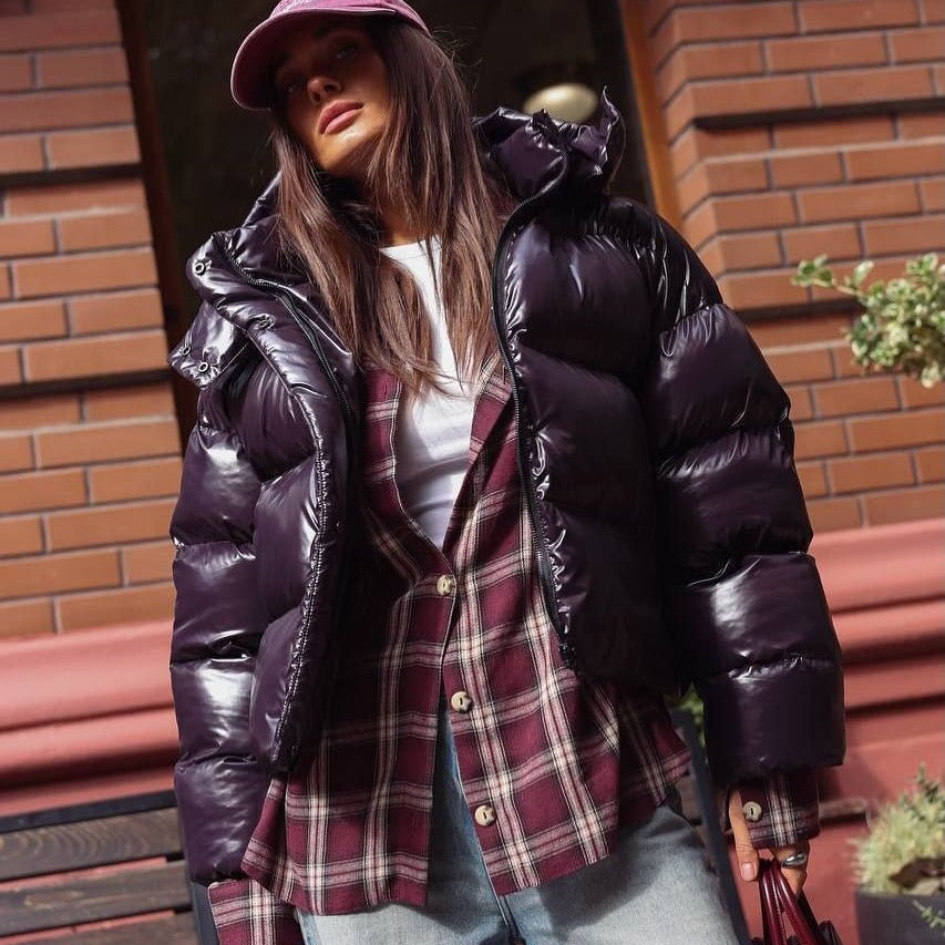 ZEYA - Lara Hooded Glossy Puffer Jacket