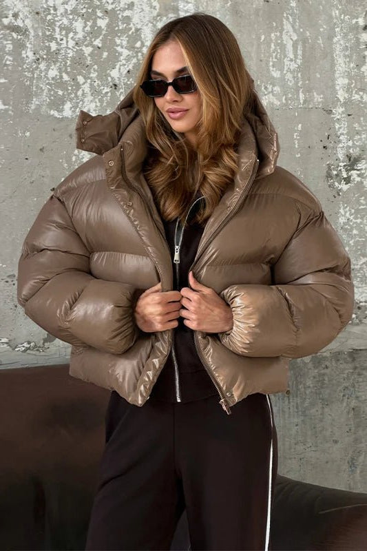 ZEYA - Lara Hooded Glossy Puffer Jacket