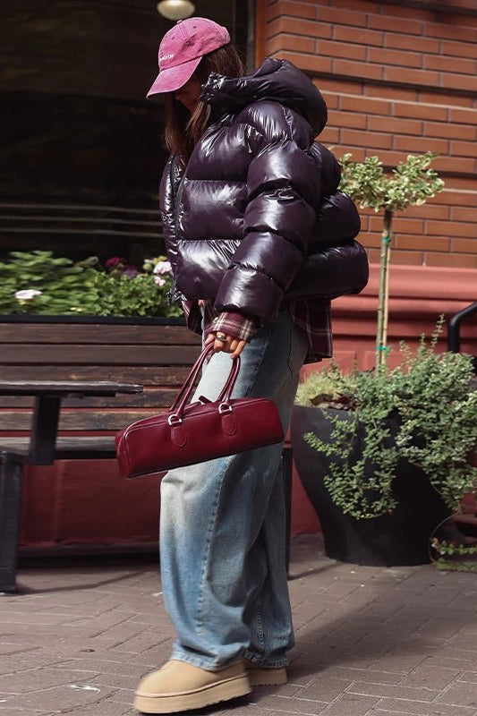 ZEYA - Lara Hooded Glossy Puffer Jacket