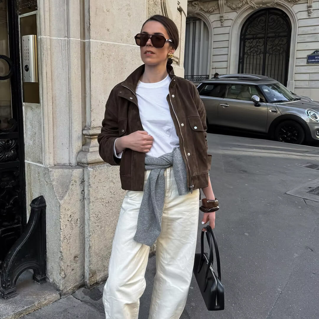 ZEYA - Laura Suede Bomber Jacket