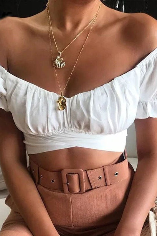 ZEYA - Leah Flowing Puff Sleeve Crop Top