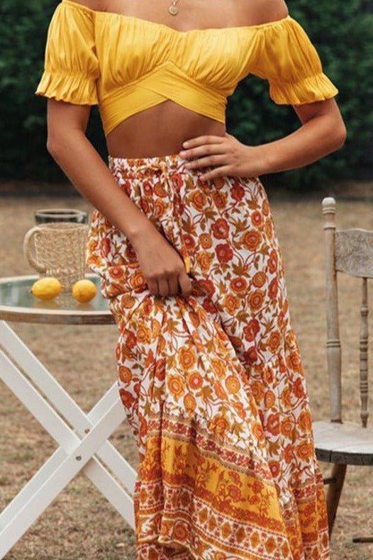 ZEYA - Leah Flowing Puff Sleeve Crop Top