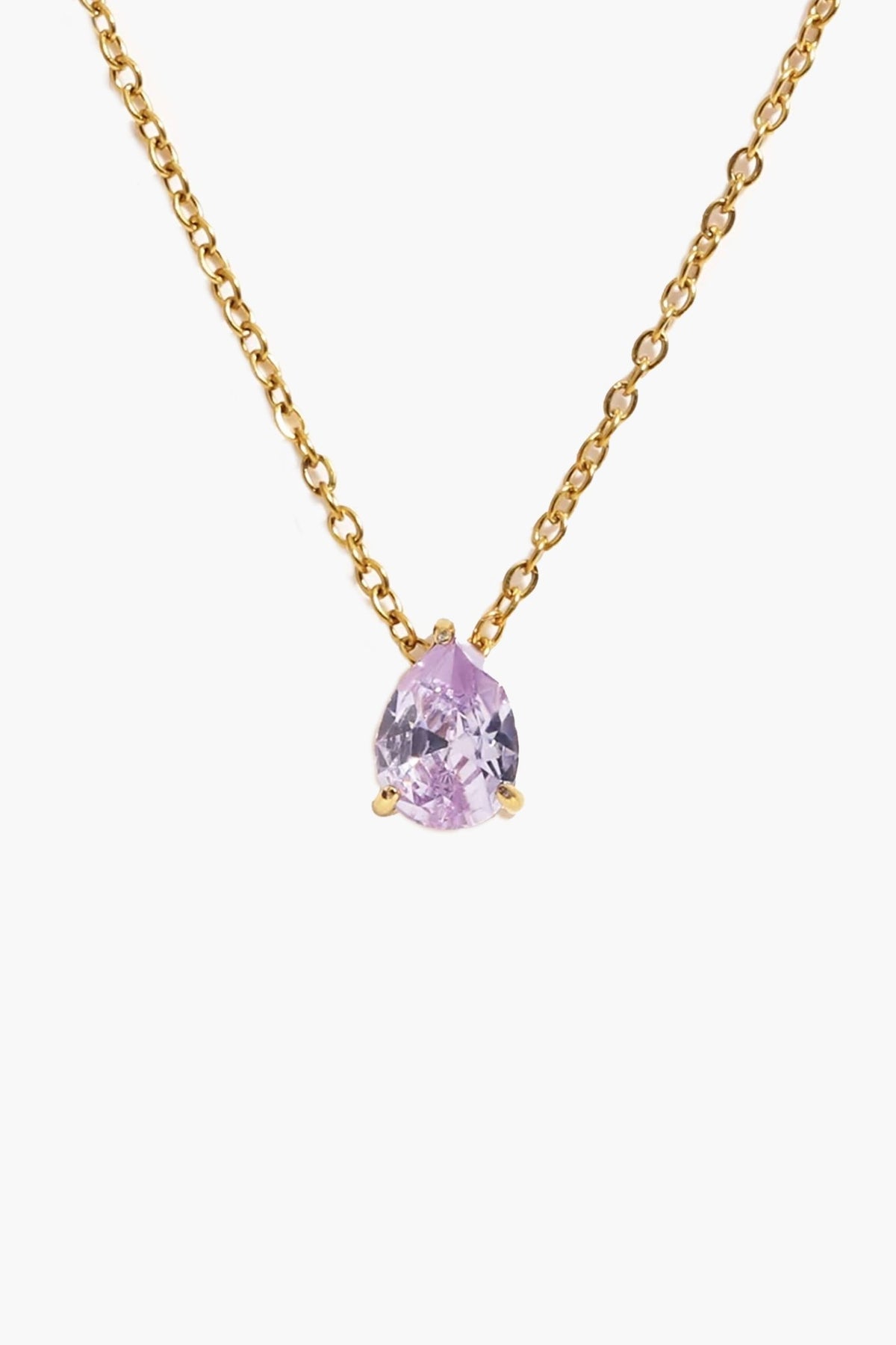 ZEYA - Lilith Necklace - Teardrop Pendant with Birthstone Zirconia Stones for Women