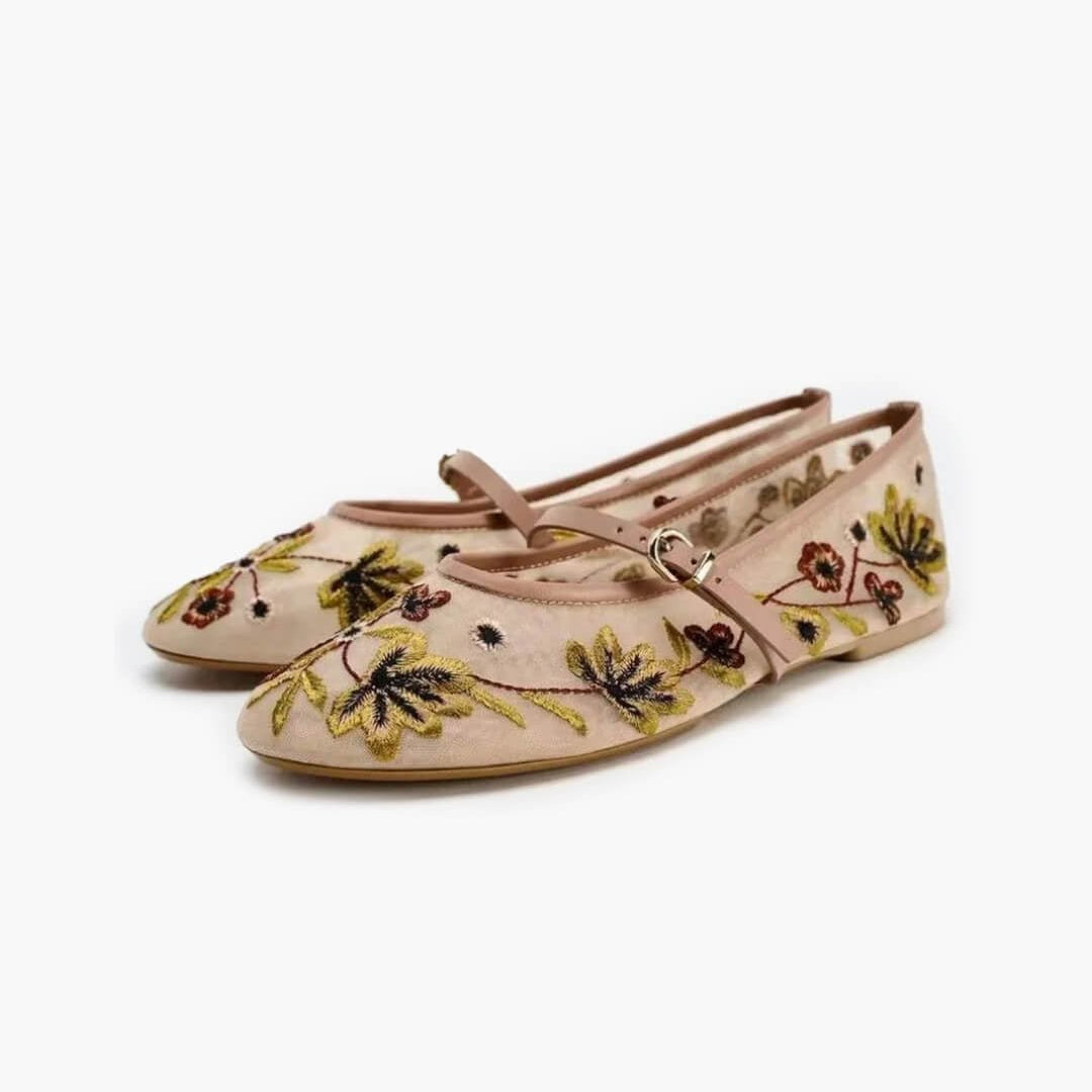 ZEYA - Lisbeth Embroidered Ballet Flats