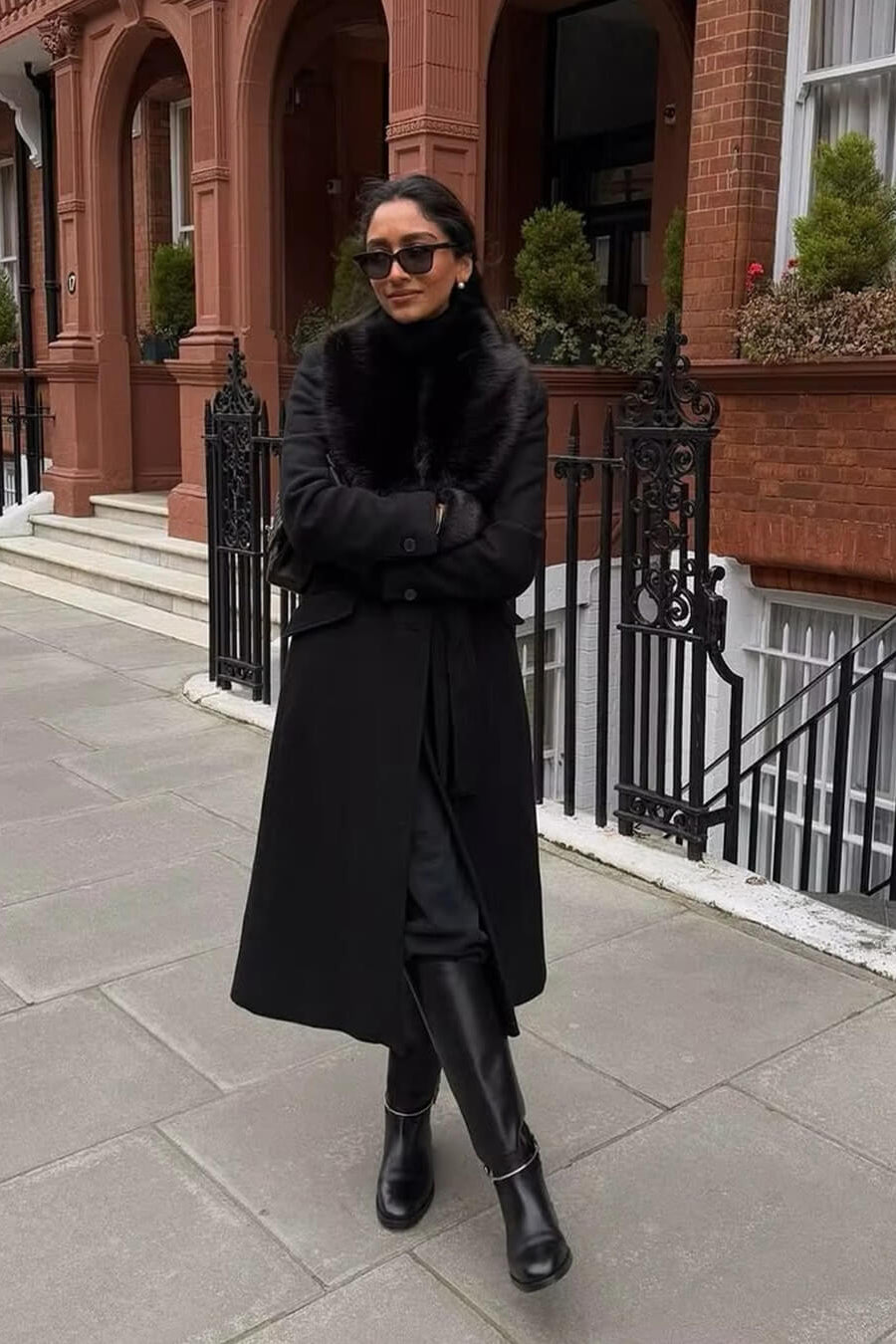 ZEYA - Lola Faux Fur Collar Maxi Coat