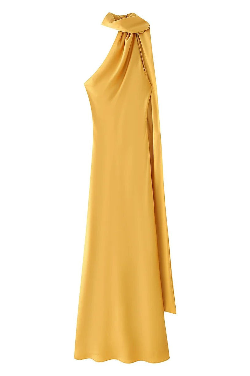 ZEYA - Loredana Halter Silk Satin Maxi Dress