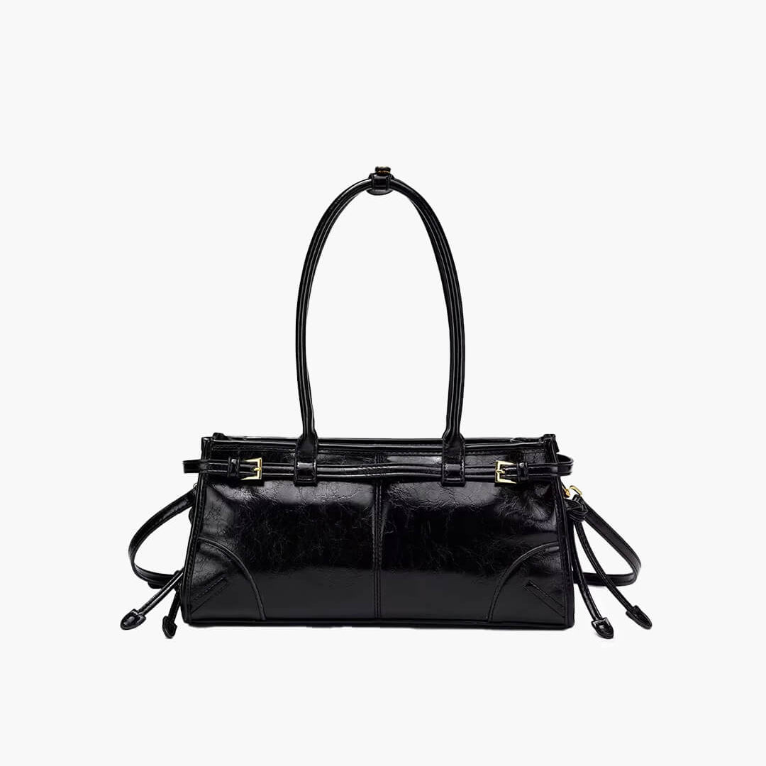 ZEYA - Lorena Leather Shoulder Bag with Belt Detail