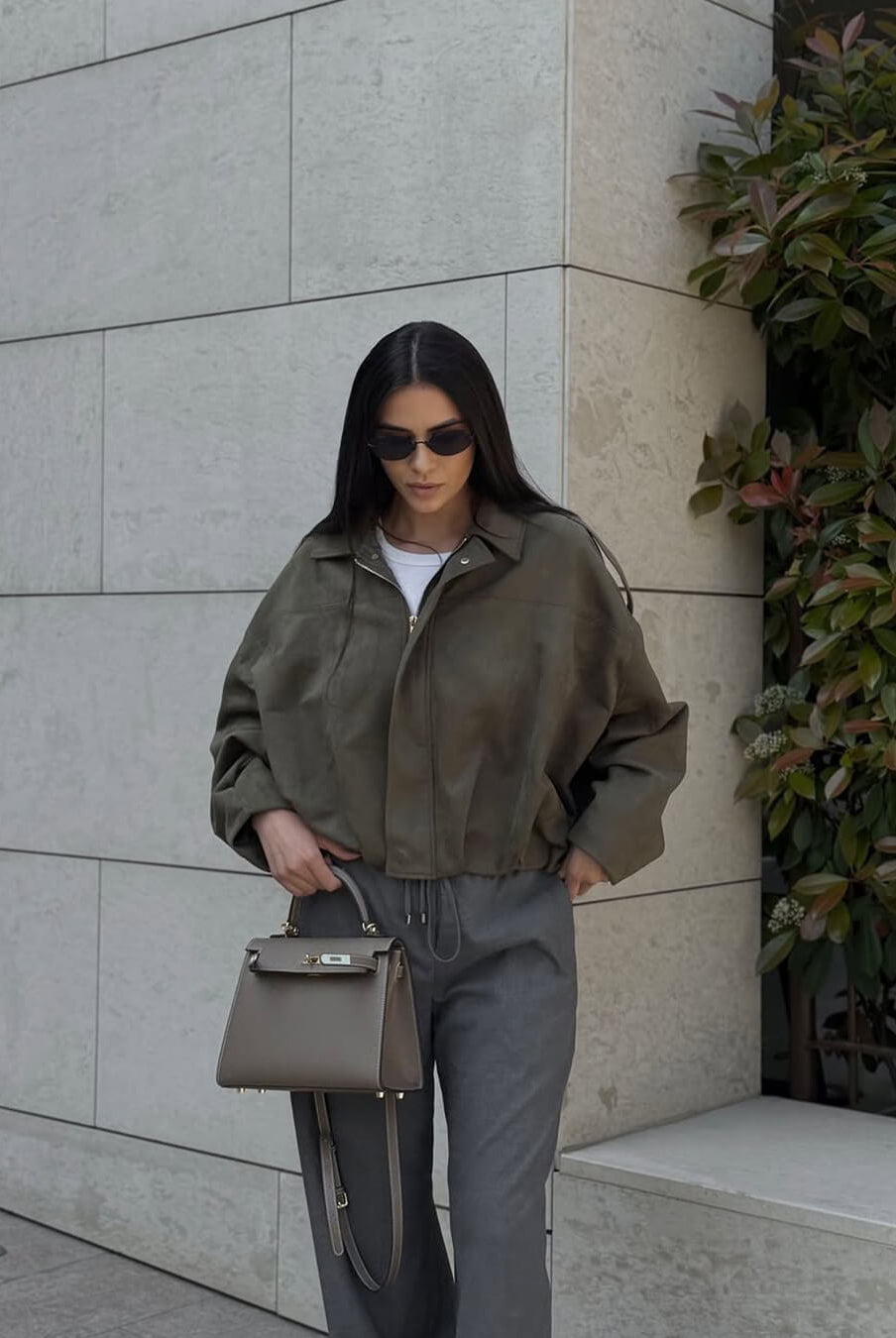 ZEYA - Lori Suede Bomber Jacket