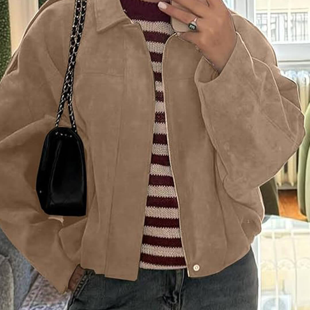 ZEYA - Lori Suede Bomber Jacket