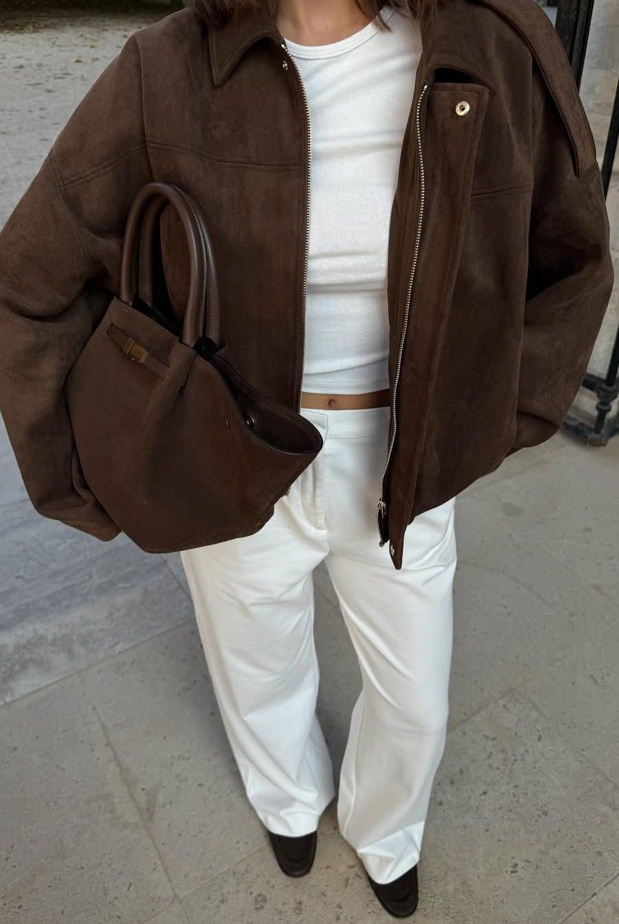ZEYA - Lori Suede Bomber Jacket