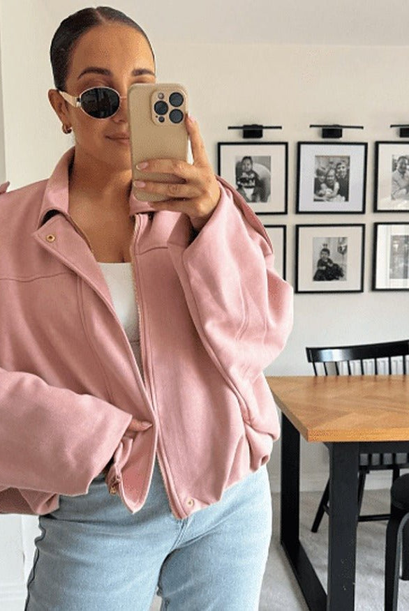 ZEYA - Lori Suede Bomber Jacket