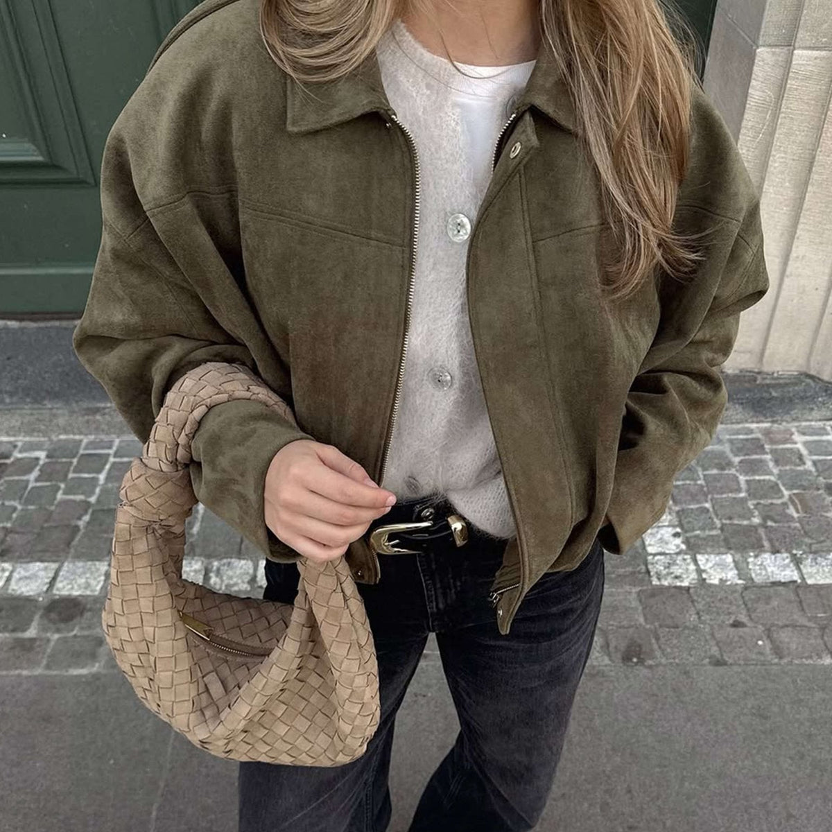 ZEYA - Lori Suede Bomber Jacket