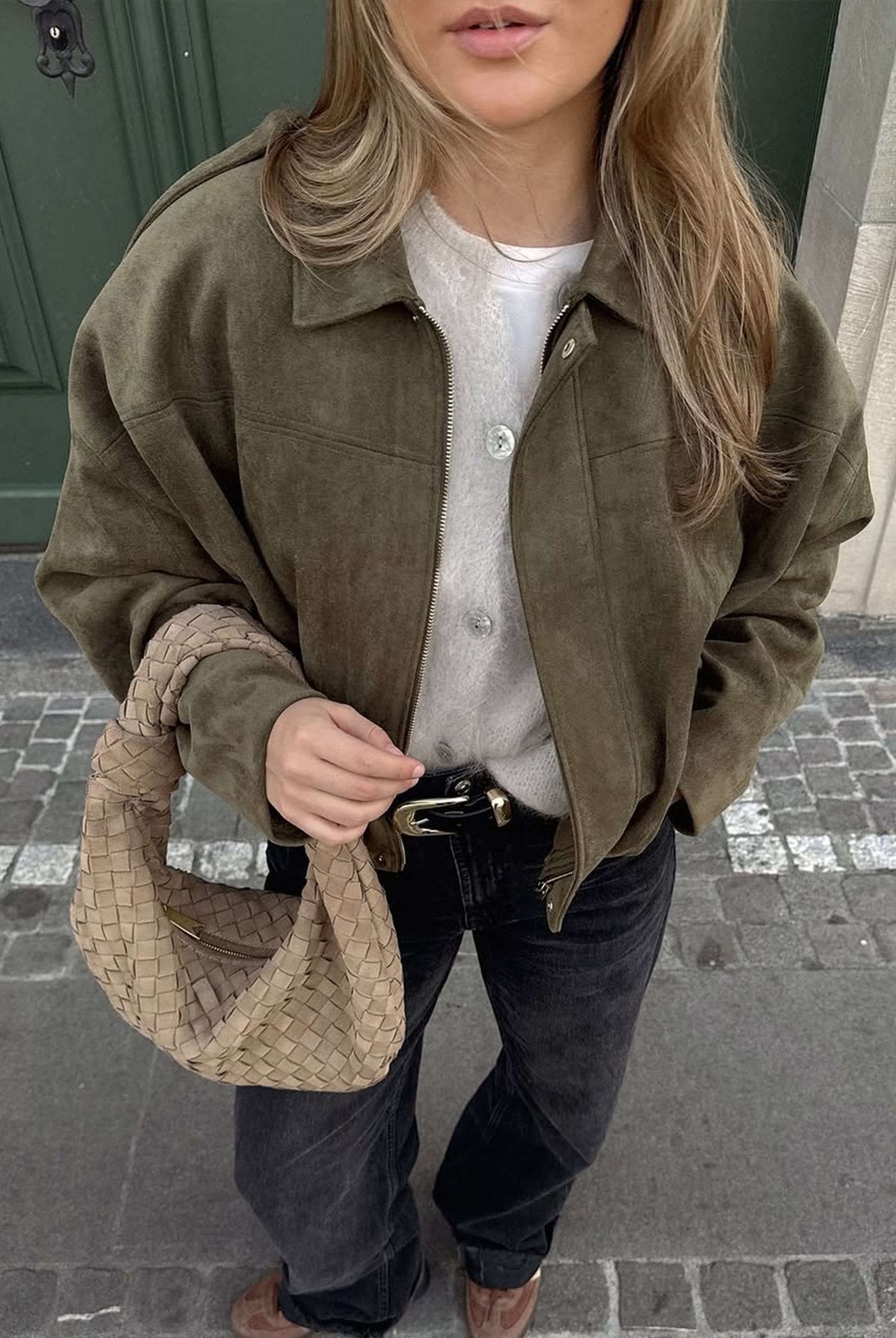 ZEYA - Lori Suede Bomber Jacket