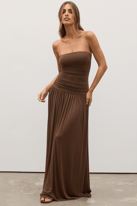 ZEYA - Lorna Strapless Ruched Maxi Dress