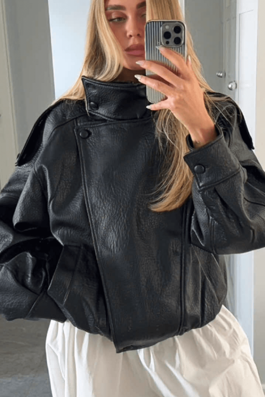 ZEYA - Lucille Asymmetrical Leather Jacket