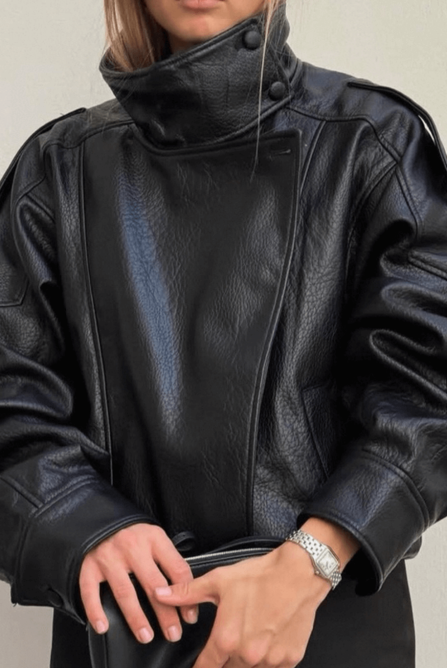 ZEYA - Lucille Asymmetrical Leather Jacket