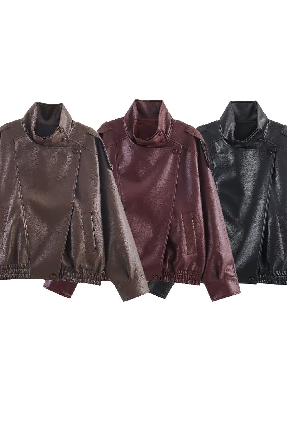 ZEYA - Lucille Asymmetrical Leather Jacket