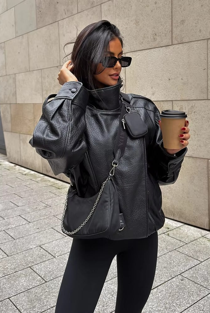 ZEYA - Lucille Asymmetrical Leather Jacket